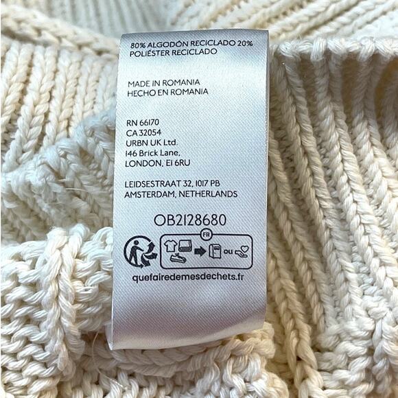 Anthropologie Pilcro Oversized Roll-Neck Cable Sweater in Cream Size XL - Picture 11 of 11